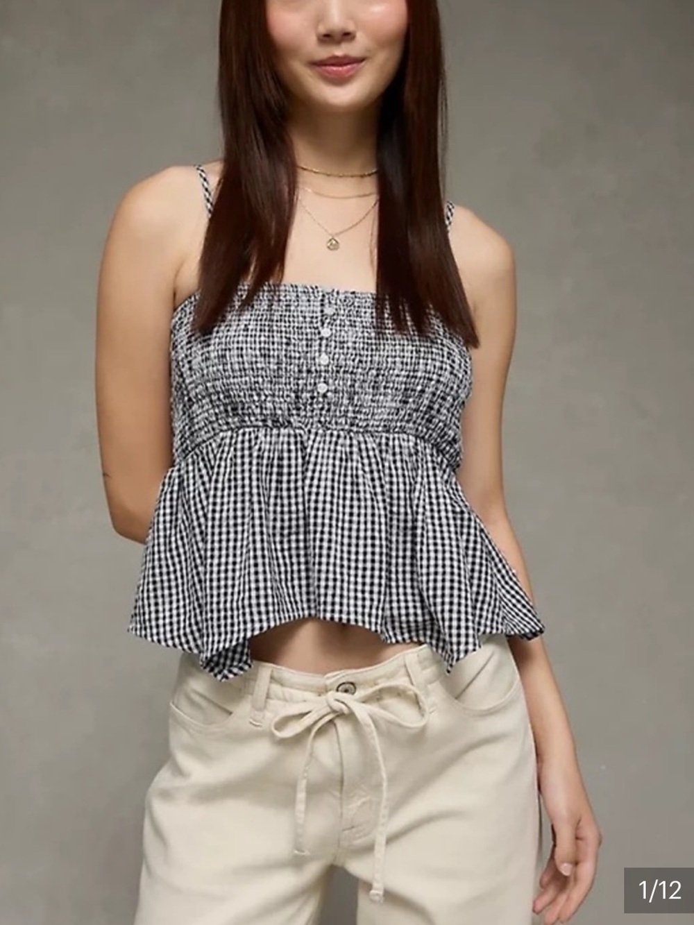 NWT American Eagle Handkerchief Hem Babydoll Smocked Tube Top